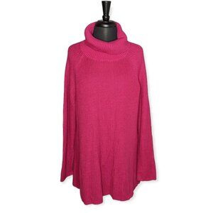 Coldwater Creek Pink Long Sleeve Cowl Neck 100% Cotton Sweater Size 1X